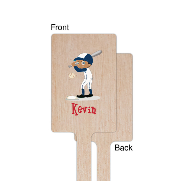 Baseball Wooden 6.25" Stir Stick - Rectangular - Single - Front & Back