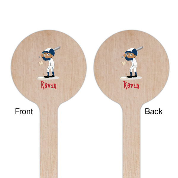 Baseball Wooden 7.5" Stir Stick - Round - Double Sided - Front & Back