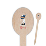 Baseball Oval Wooden Food Picks - Single Sided (Personalized)