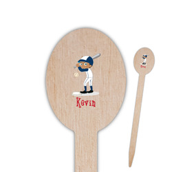 Baseball Oval Wooden Food Picks - Double Sided (Personalized)