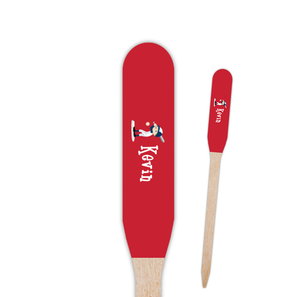 Custom Baseball Paddle Wooden Food Picks - Double Sided (Personalized)