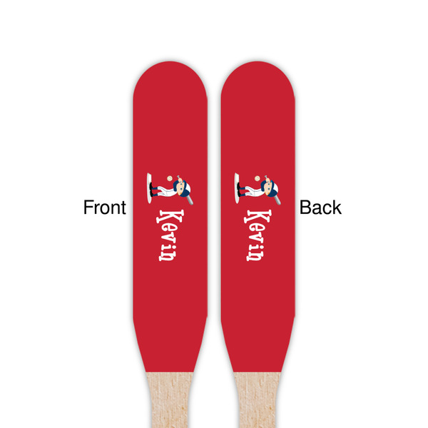 Baseball Wooden Food Pick - Paddle - Double Sided - Front & Back