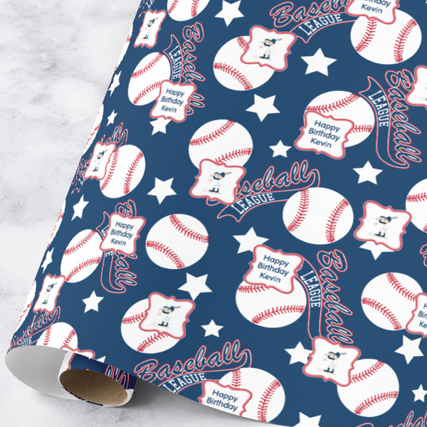 Custom Baseball Wrapping Paper Roll - Large (Personalized)
