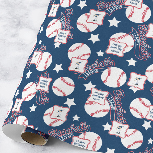 Custom Baseball Wrapping Paper Roll - Large - Matte (Personalized)