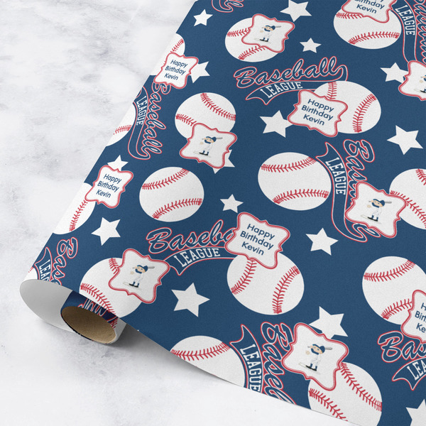 Custom Baseball Wrapping Paper Roll - Medium - Matte (Personalized)