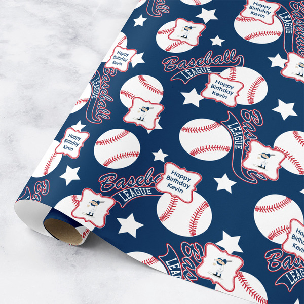 Custom Baseball Wrapping Paper Roll - Medium (Personalized)