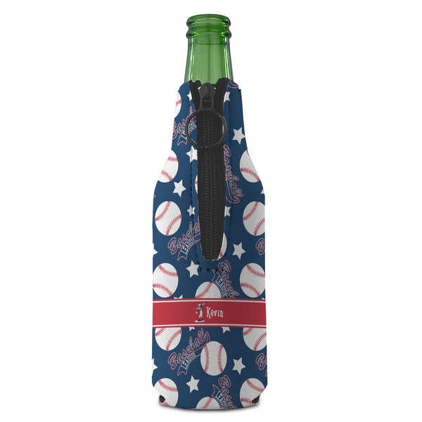 Baseball Zipper Bottle Cooler - BACK (bottle)