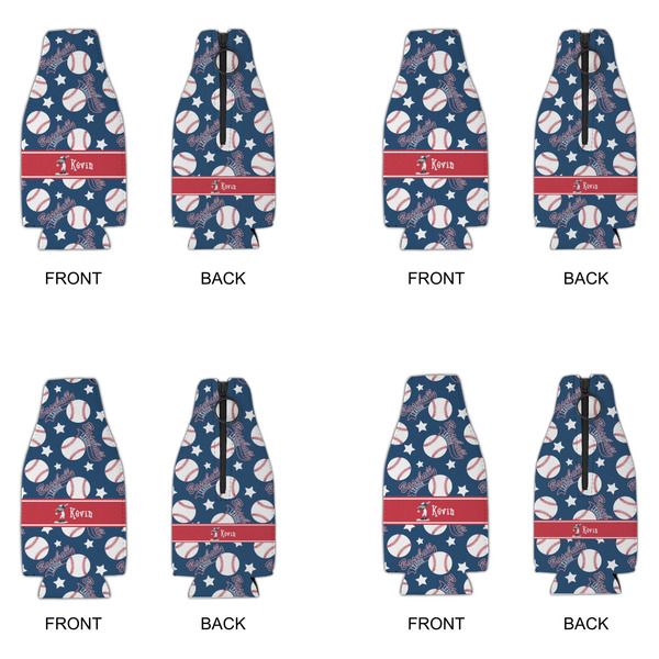 Baseball Zipper Bottle Cooler - Set of 4 - APPROVAL