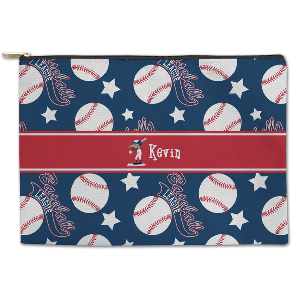 Custom Baseball Zipper Pouch - Large - 12.5"x8.5" (Personalized)