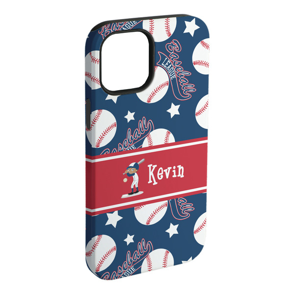 Custom Baseball iPhone Case - Rubber Lined - iPhone 15 Plus (Personalized)