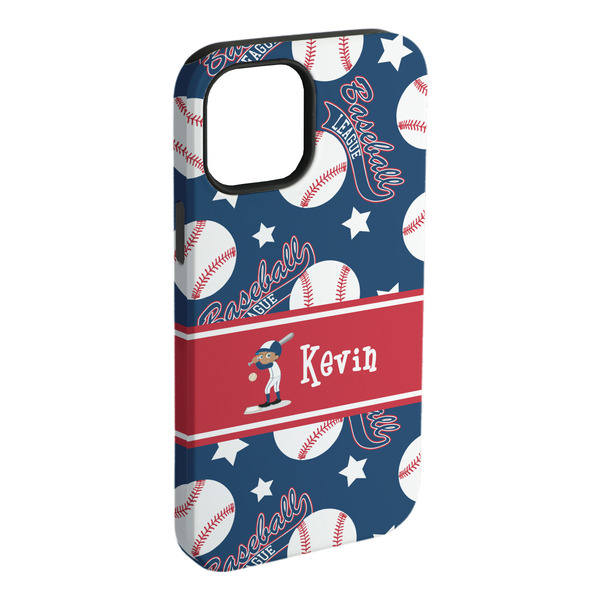 Custom Baseball iPhone Case - Rubber Lined - iPhone 15 Pro Max (Personalized)