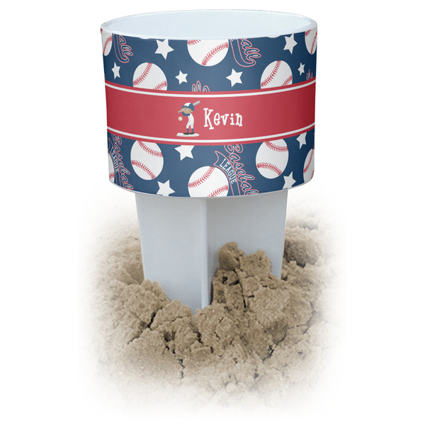Custom Baseball White Beach Spiker Drink Holder (Personalized)