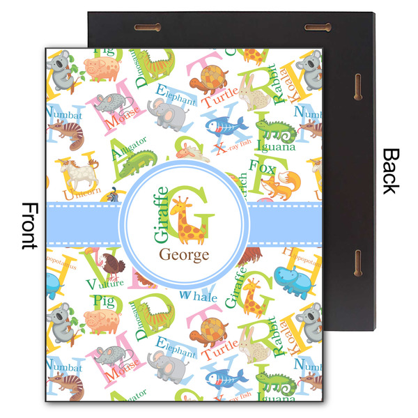 Animal Alphabet 11x14 Wood Print - Front & Back View