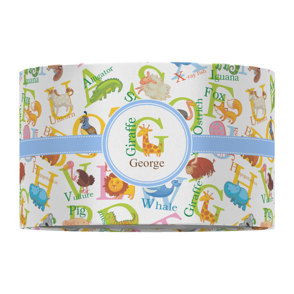 Animal Alphabet 12" Drum Lampshade - FRONT (Fabric)
