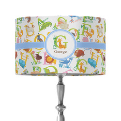 Animal Alphabet 12" Drum Lamp Shade - Fabric (Personalized)
