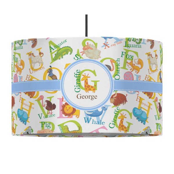 Animal Alphabet 12" Drum Lampshade - PENDANT (Fabric)