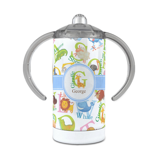 Custom Animal Alphabet 12 oz Stainless Steel Sippy Cup (Personalized)