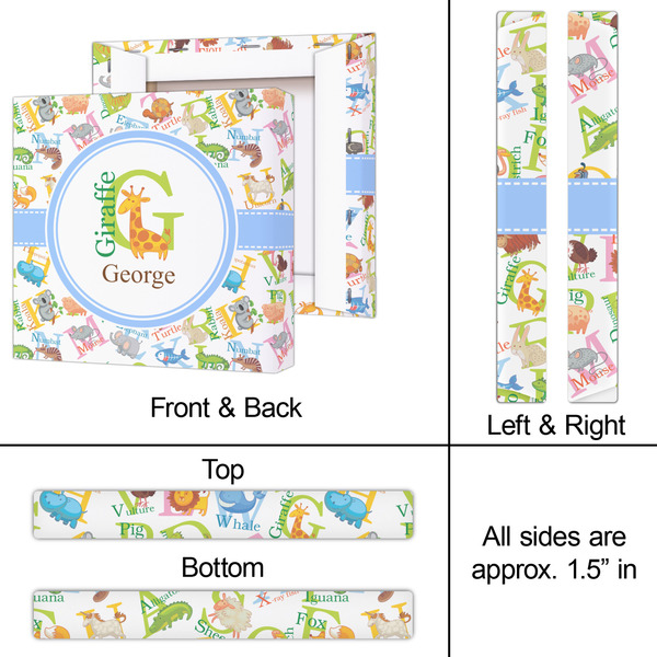 Animal Alphabet 12x12 - Canvas Print - Approval