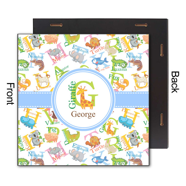 Animal Alphabet 12x12 Wood Print - Front & Back View