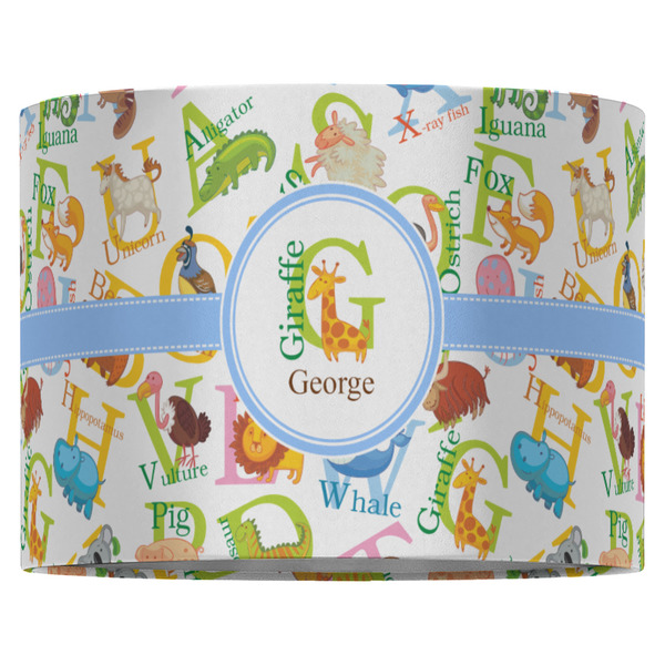 Animal Alphabet 16" Drum Lampshade - FRONT (Fabric)