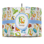 Animal Alphabet 16" Drum Pendant Lamp - Fabric (Personalized)