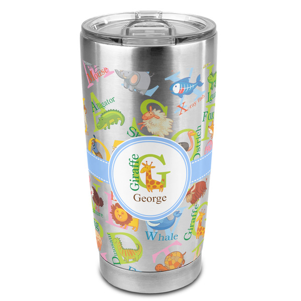 Custom Animal Alphabet 20oz Stainless Steel Double Wall Tumbler - Full Print (Personalized)