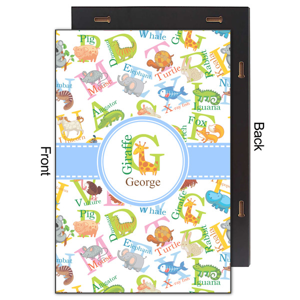 Animal Alphabet 20x30 Wood Print - Front & Back View