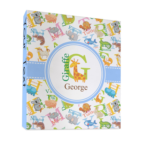 Custom Animal Alphabet 3 Ring Binder - Full Wrap - 1" (Personalized)