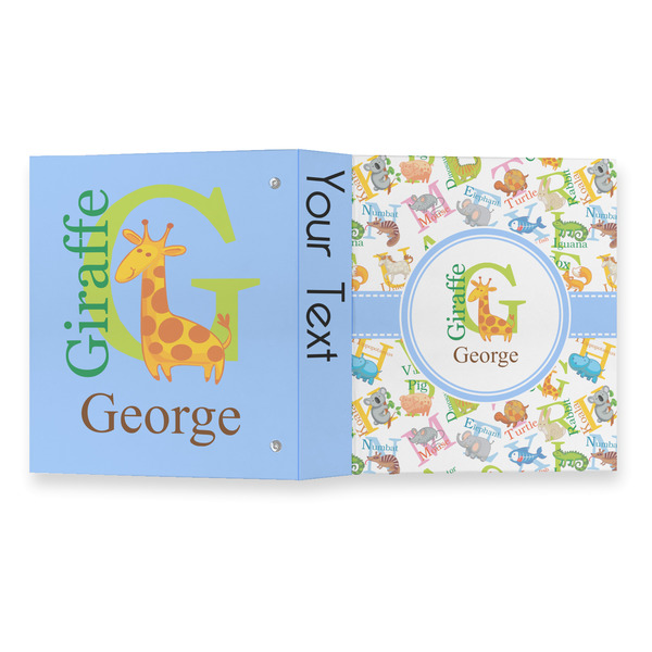 Animal Alphabet 3 Ring Binders - Full Wrap - 1" - OPEN OUTSIDE