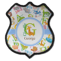 Animal Alphabet Iron On Shield Patch C w/ Name or Text