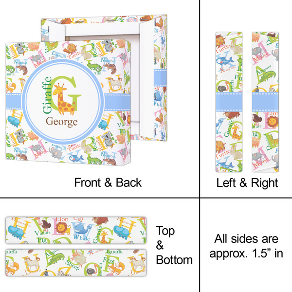 Animal Alphabet 8x8 - Canvas Print - Approval