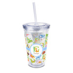 Animal Alphabet 16oz Double Wall Acrylic Tumbler with Lid & Straw - Full Print (Personalized)
