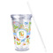 Animal Alphabet Acrylic Tumbler - Full Print - Front straw out