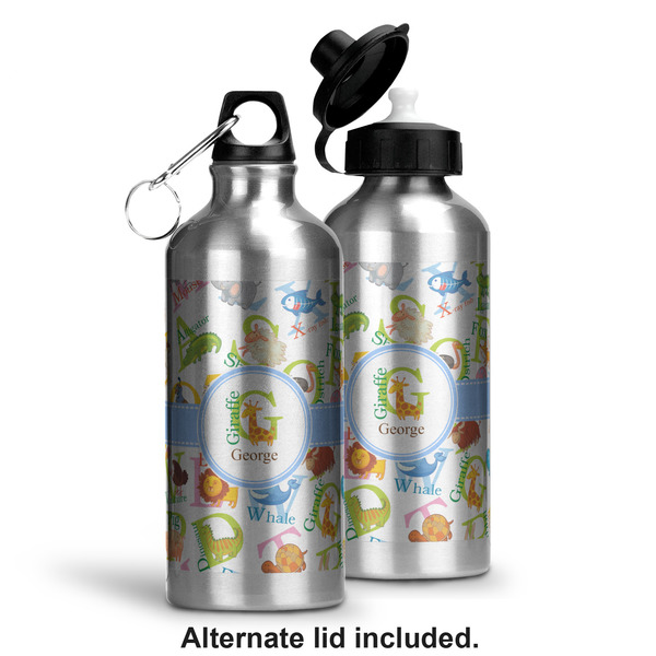 Animal Alphabet Aluminum Water Bottle - Alternate lid options