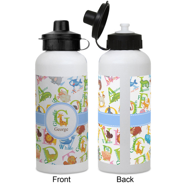 Animal Alphabet Aluminum Water Bottle - White APPROVAL