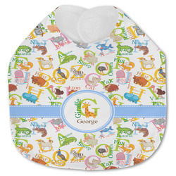 Animal Alphabet Jersey Knit Baby Bib w/ Name or Text