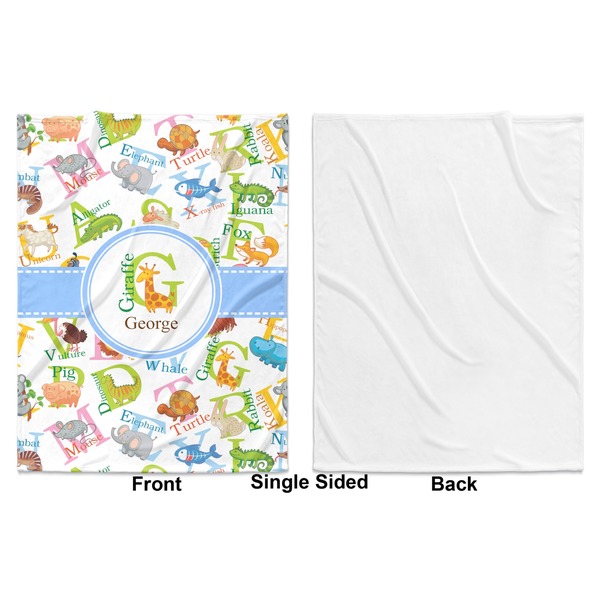Animal Alphabet Baby Blanket (Single Side - Printed Front, White Back)
