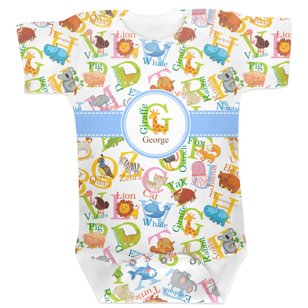 Custom Animal Alphabet Baby Bodysuit 12-18 w/ Name or Text