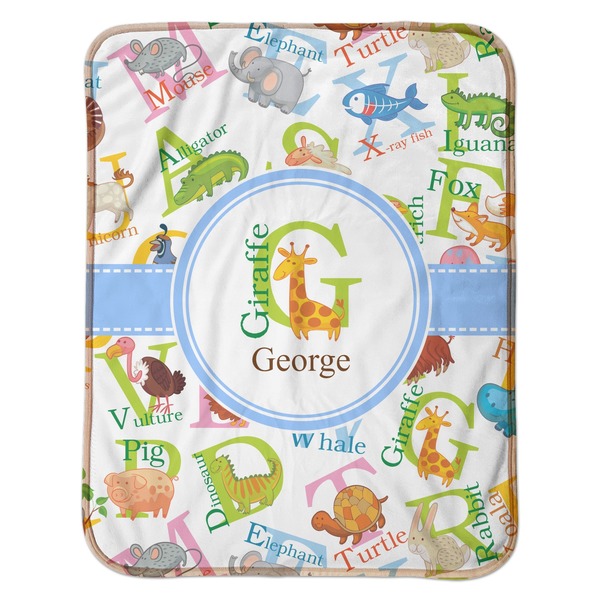 Animal Alphabet Baby Sherpa Blanket - Flat