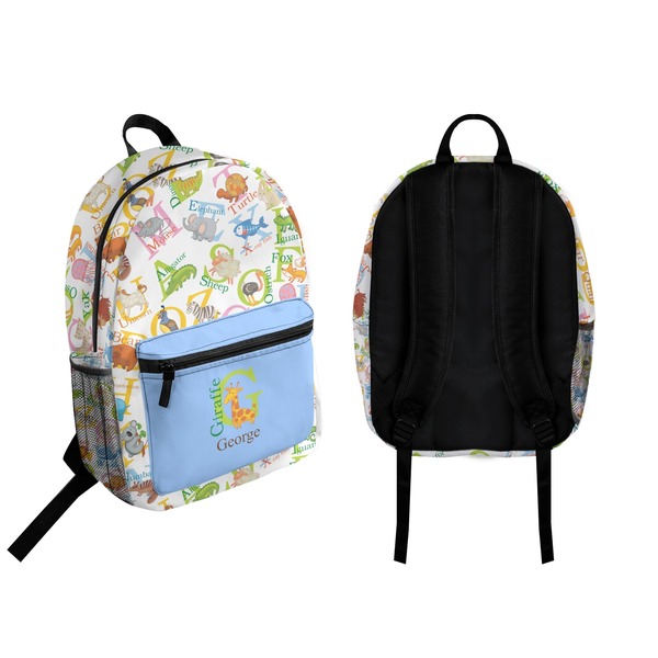 Animal Alphabet Backpack front and back - Apvl
