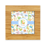 Animal Alphabet Bamboo Trivet with Ceramic Tile Insert (Personalized)