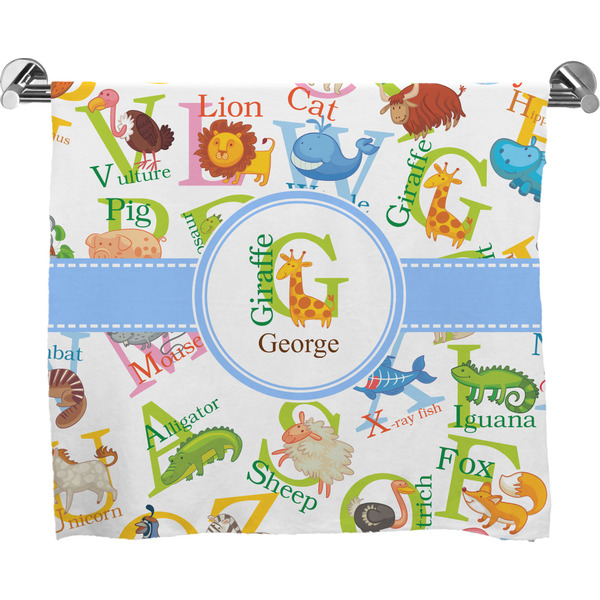 Custom Animal Alphabet Bath Towel (Personalized)