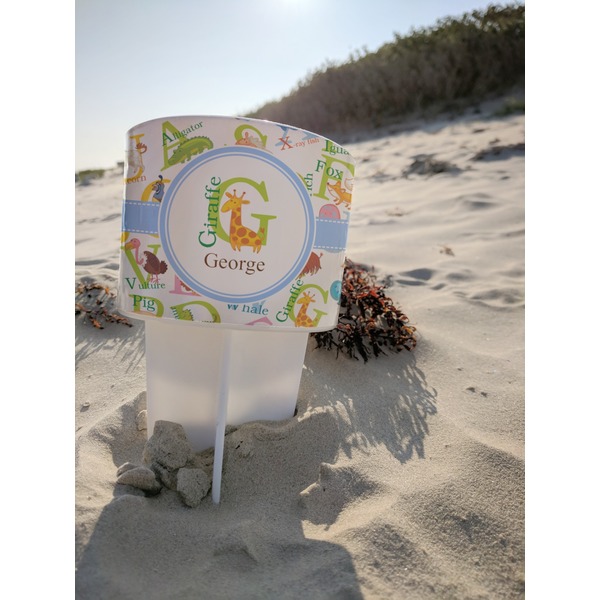 Animal Alphabet Beach Spiker white on beach with sand