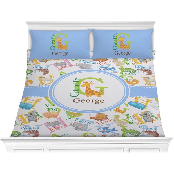 Custom Animal Alphabet Comforter Set - King (Personalized)
