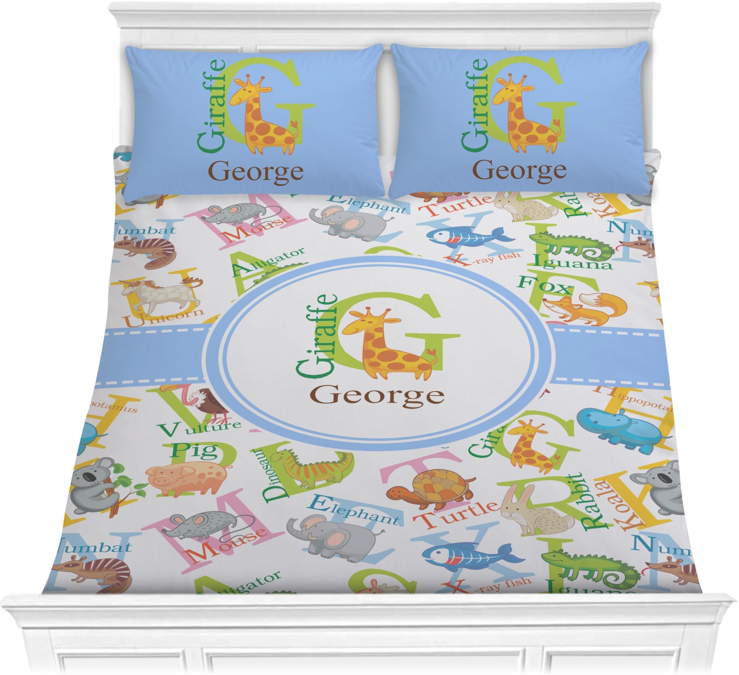 Animal Alphabet Comforters, Alphabet Bedding Twin
