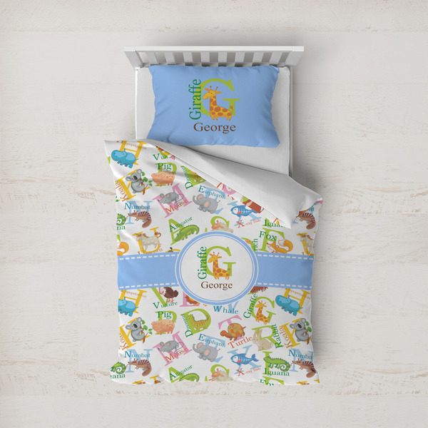 Custom Animal Alphabet Duvet Cover Set - Twin (Personalized)