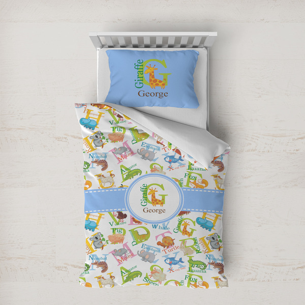 Custom Animal Alphabet Duvet Cover Set - Twin XL (Personalized)