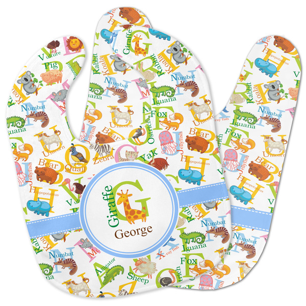 Custom Animal Alphabet Baby Bib w/ Name or Text