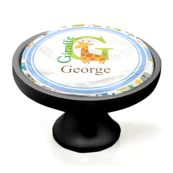Animal Alphabet Black Custom Cabinet Knob (Side)