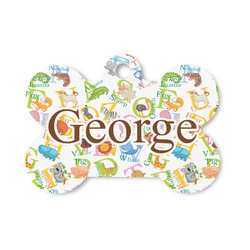 Animal Alphabet Bone Shaped Dog ID Tag - Small (Personalized)